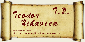 Teodor Mikavica vizit kartica